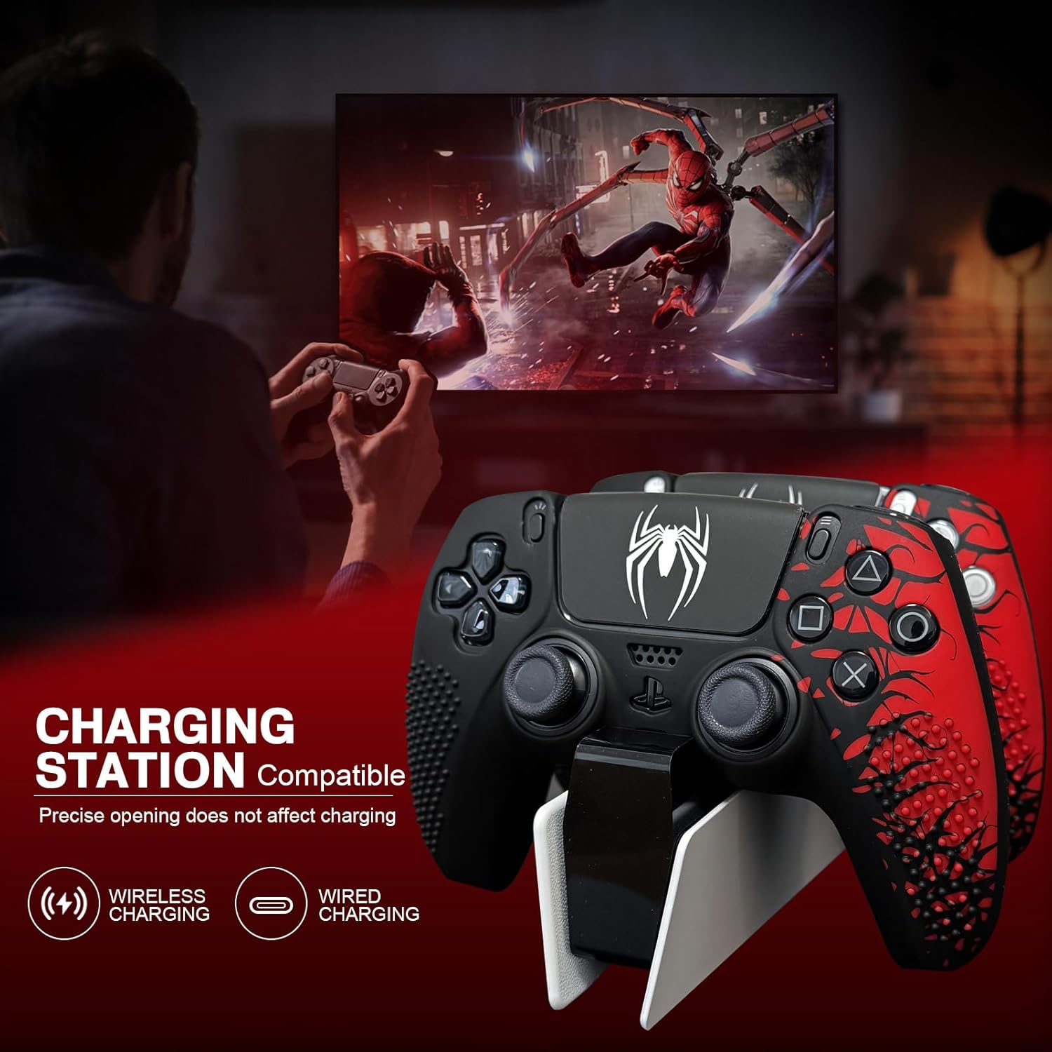 PS5 Controller Skin-Spider MAN 2 Theme