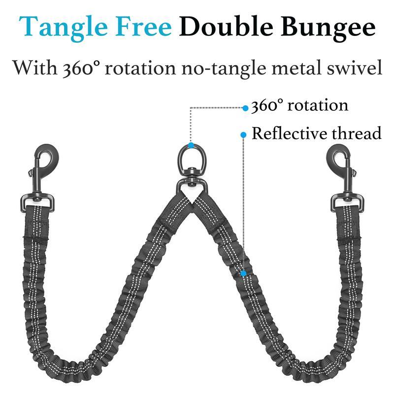 🎁Double Dog Leash, 360 Swivel No Tangle Walking Leash