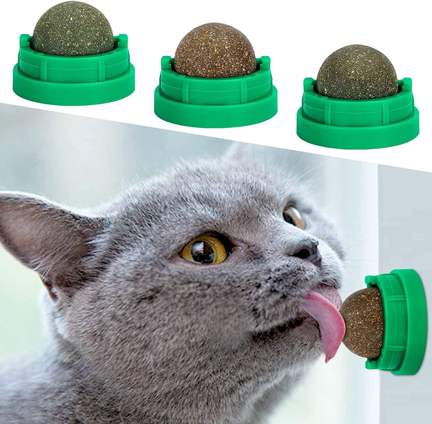 Round Spinning Catnip Treats Ball Toys