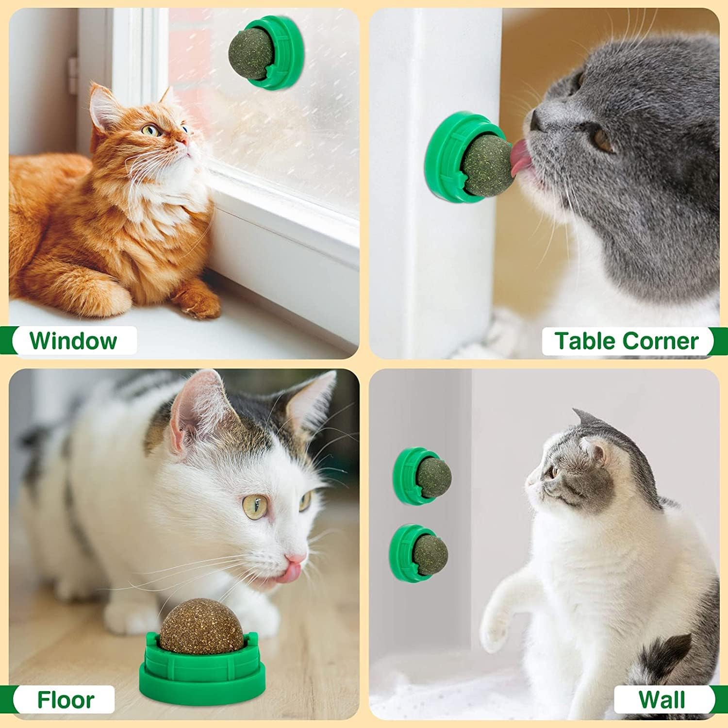 Round Spinning Catnip Treats Ball Toys