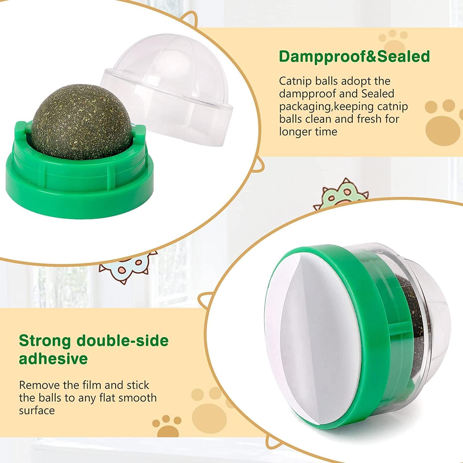 Round Spinning Catnip Treats Ball Toys