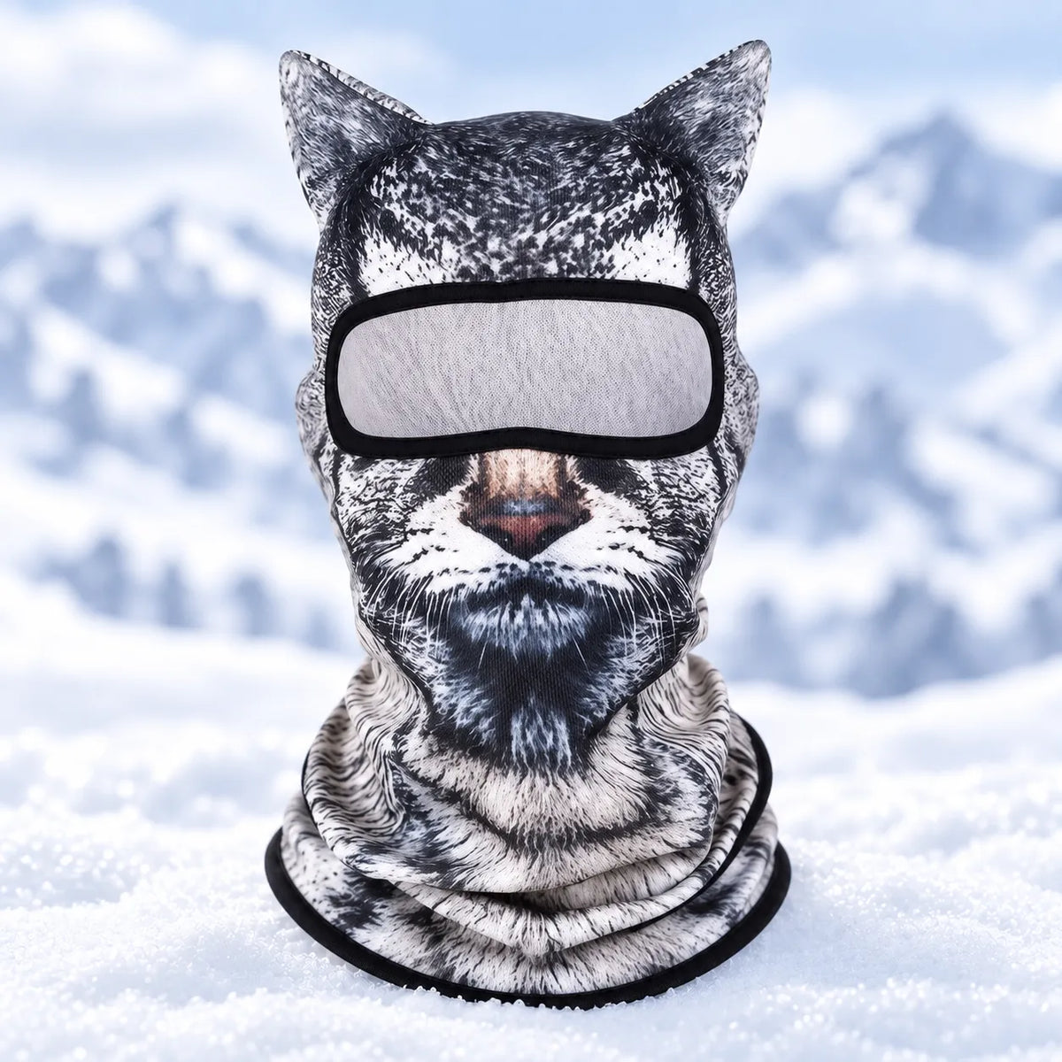 25%OFF| 3D Visual effects Cat Ski Balaclava – Eye-Catching Animal Face Mask for Outdoor Fun!